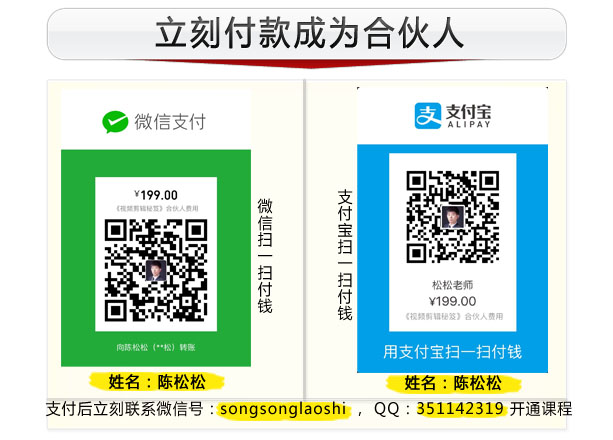 视频剪辑秘笈合伙人费用