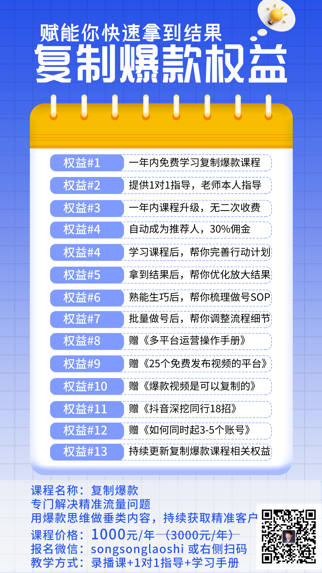 复制爆款权益，复制爆款，用爆款思路做视频，让你不再缺少精准客户。